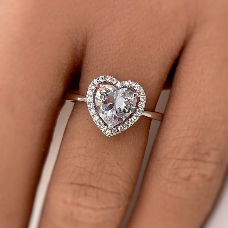 Heart Moissanite Engagement Ring