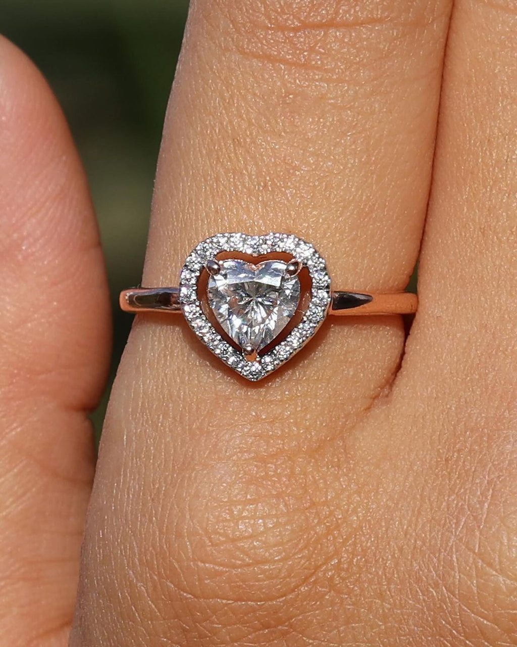 Heart Moissanite Engagement Ring