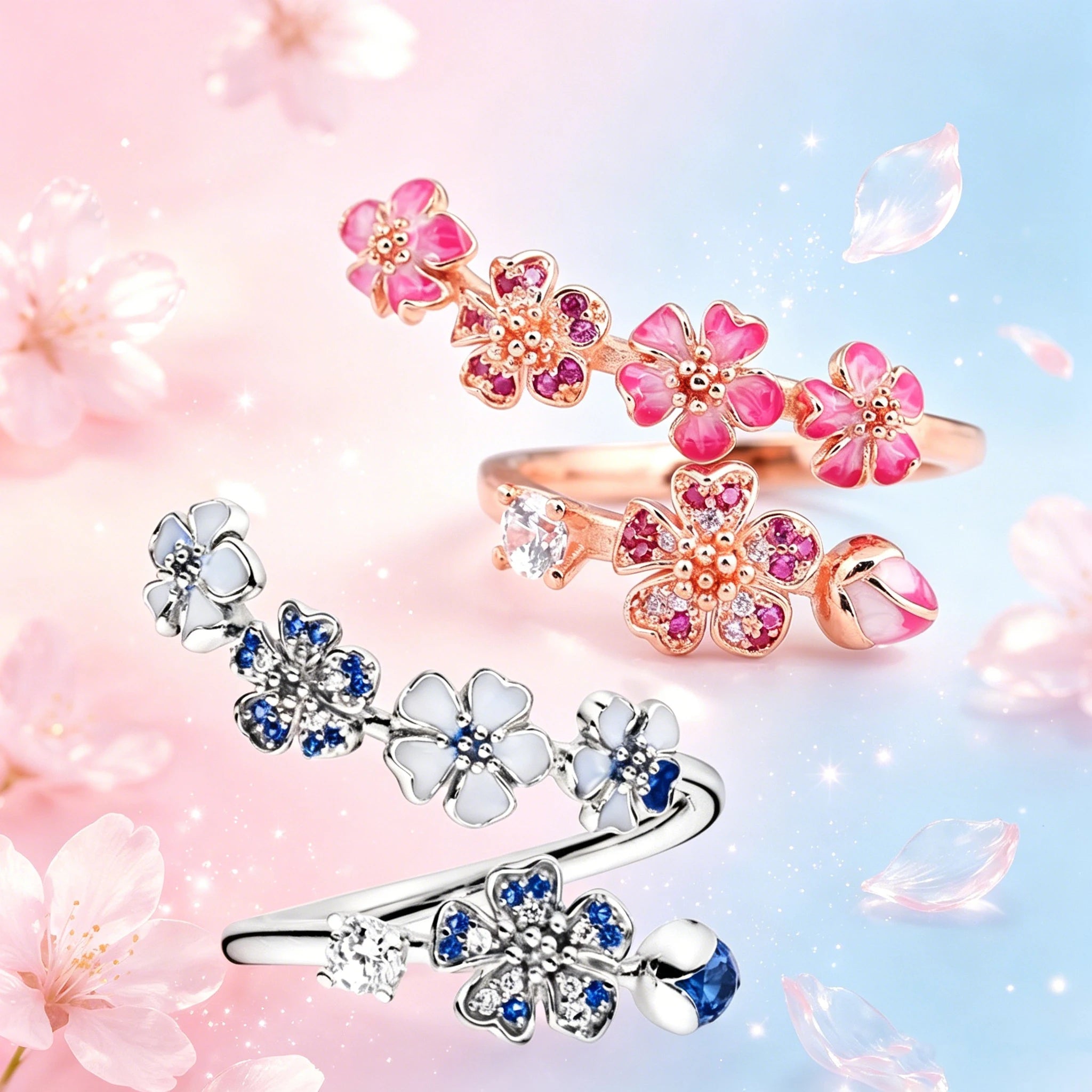 Peach Blossom Flower Ring