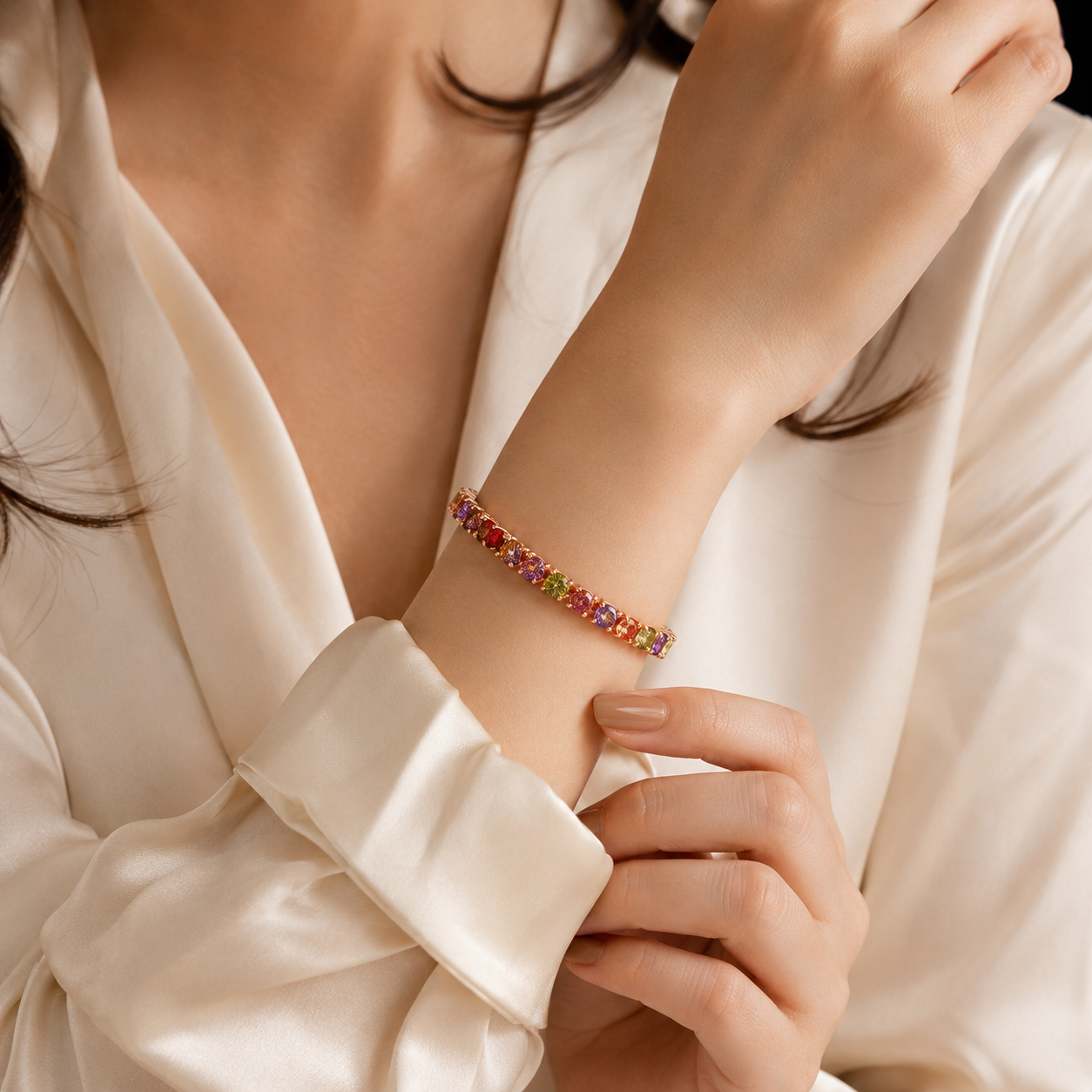 Radiant Rainbow Tennis Bracelet