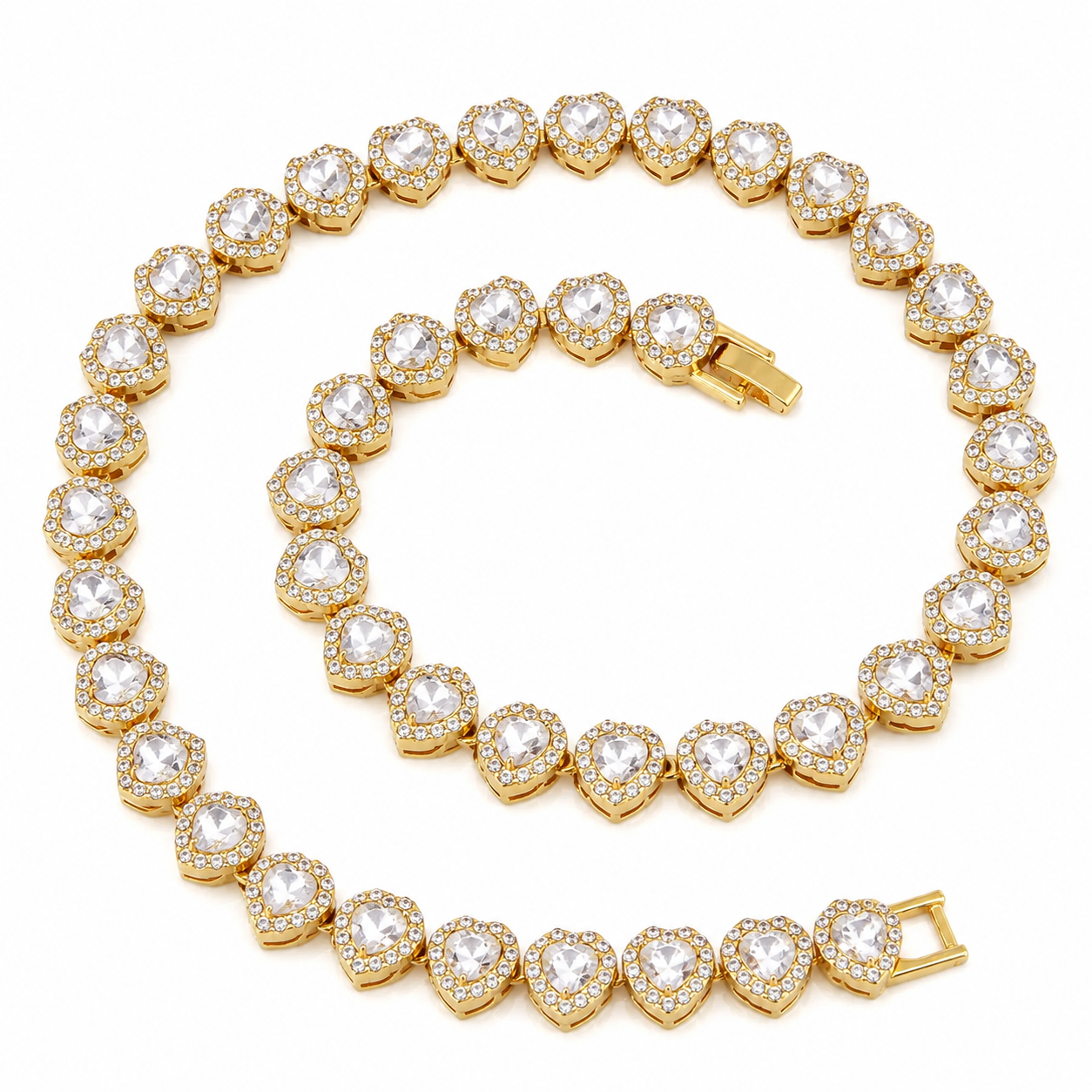 Heart Diamond Tennis Necklace