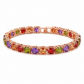 Multicolored gemstone bracelet on a white background