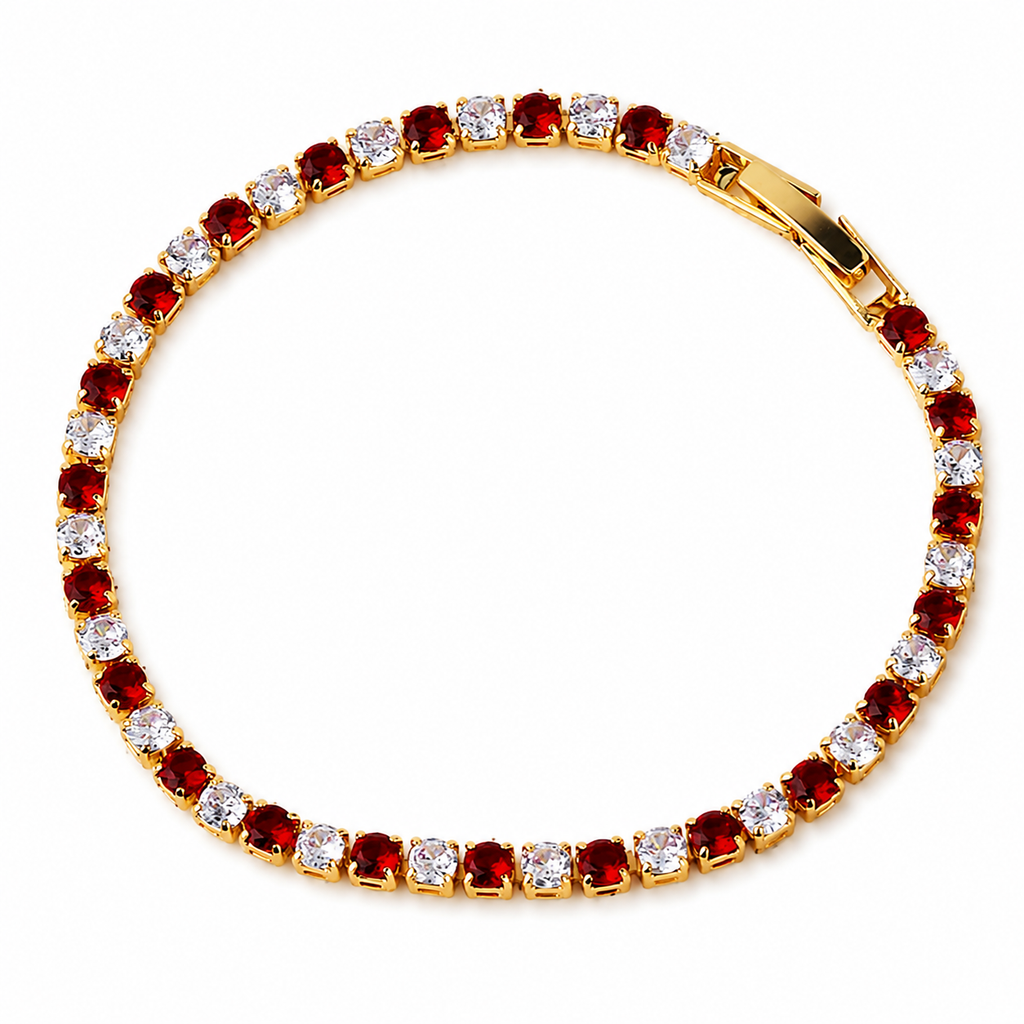 Gemstone Diamond Tennis Bracelet