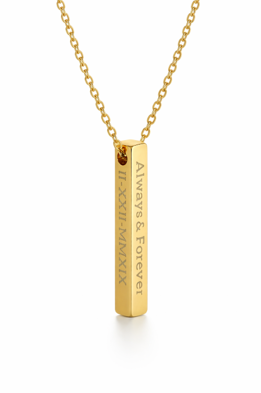 Personalized Vertical Bar Necklace