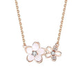 Necklace with floral pendants on a white background