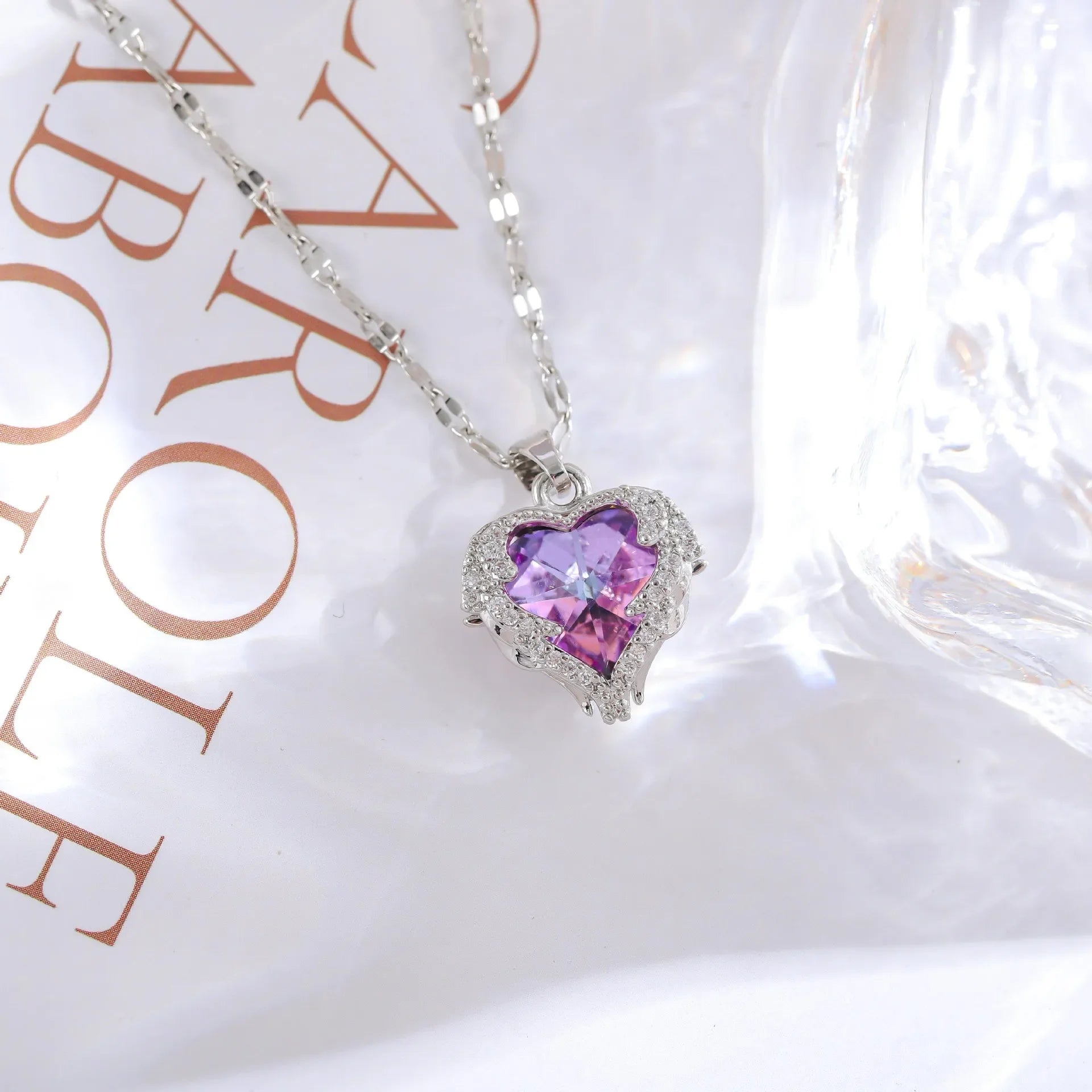 Multicolor Heart Gold Necklace