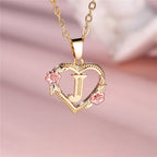 Initial Heart Pendant Necklace