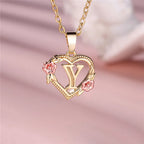 Initial Heart Pendant Necklace