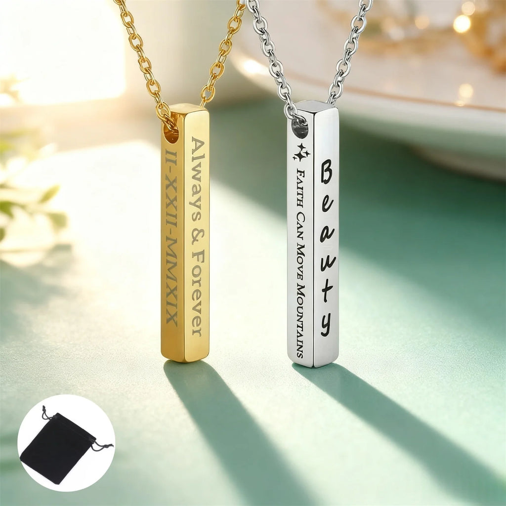 Personalized Vertical Bar Necklace