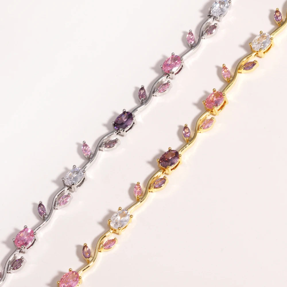 Purple Tulip Flower Bracelet