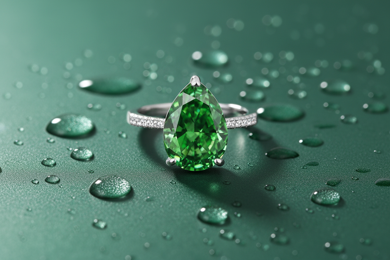 Pear Emerald Ring