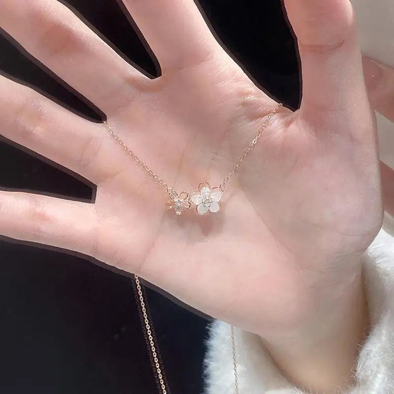Rose Gold Cherry Blossom Necklace