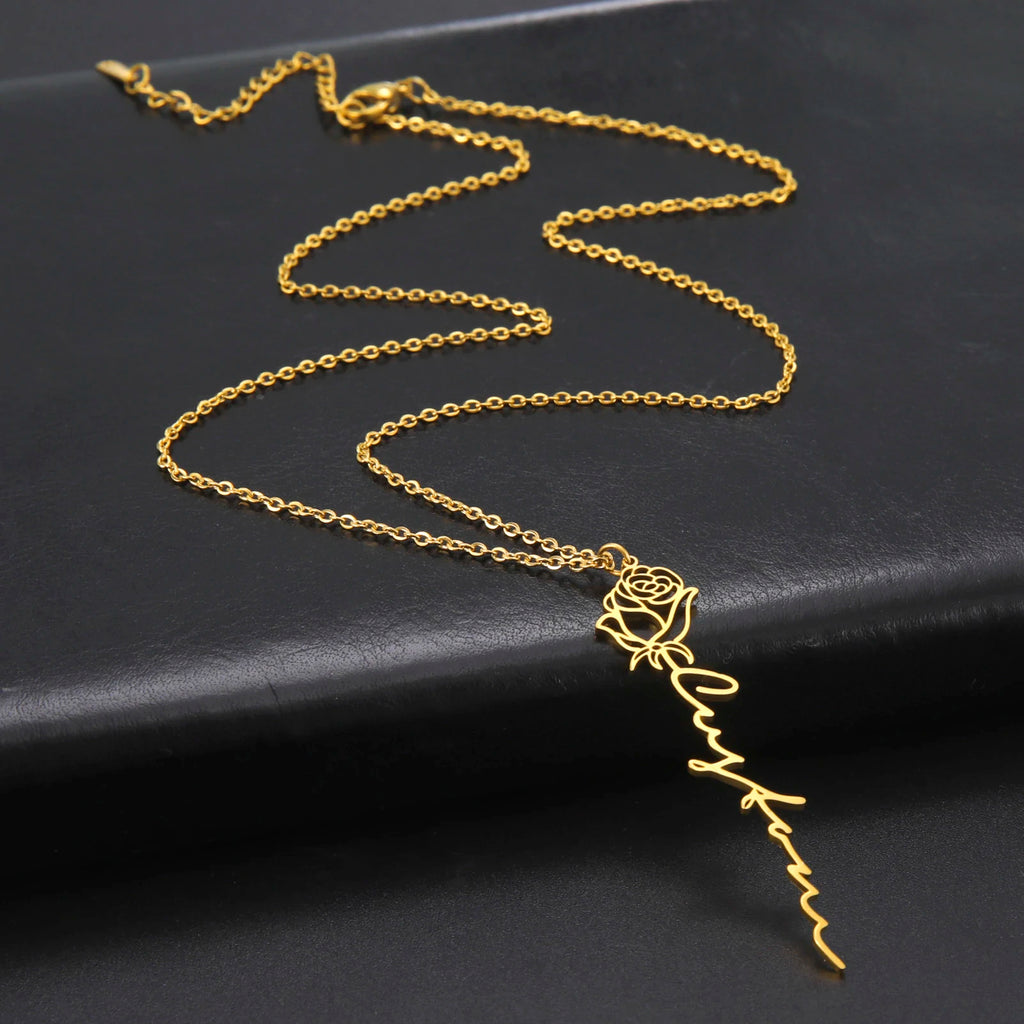 Rose Name Necklace