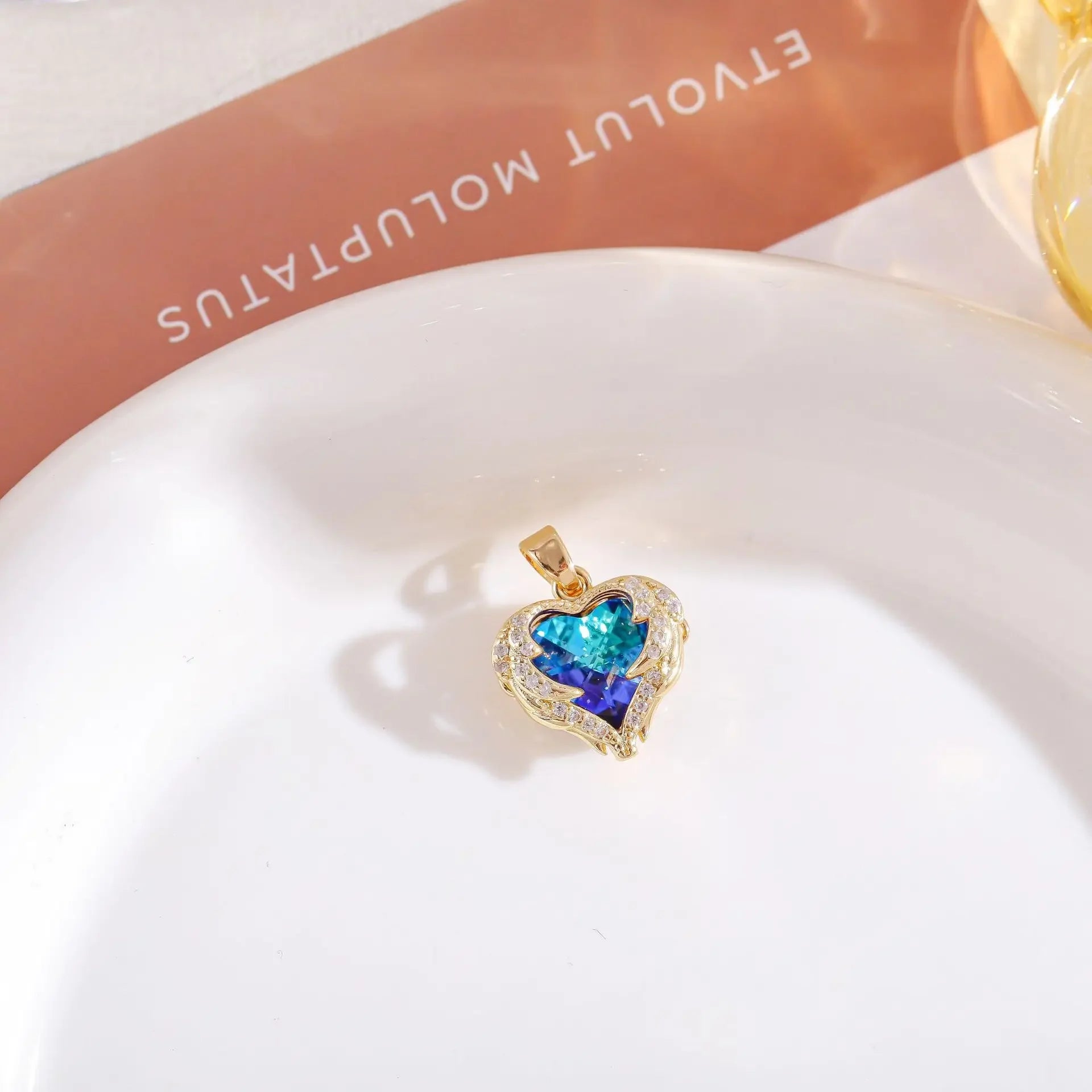 Multicolor Heart Gold Necklace
