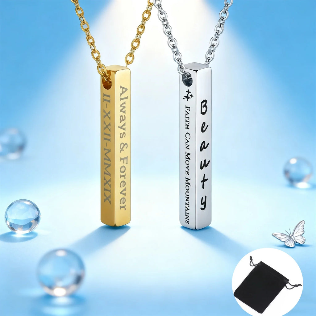 Personalized Vertical Bar Necklace