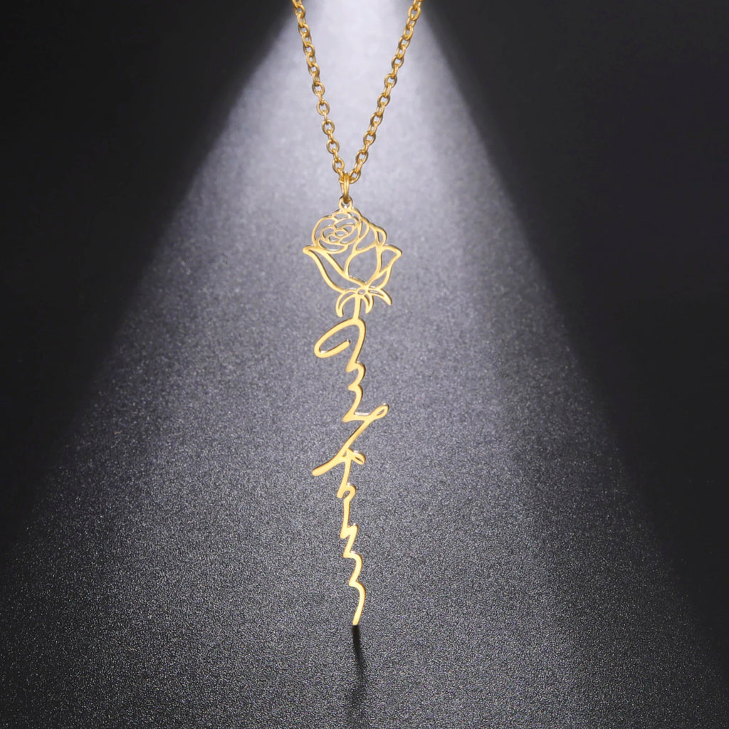 Rose Name Necklace