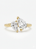 Two-Stone Pear Cut Diamonds Engagement Ring
