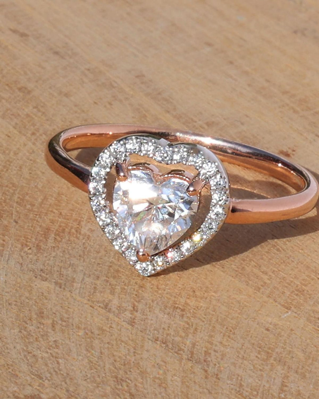 Heart Moissanite Engagement Ring