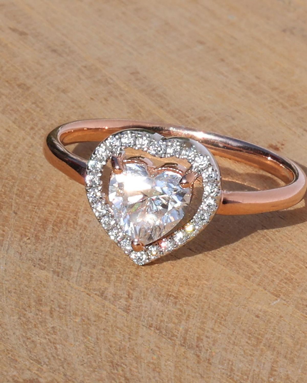 Heart Moissanite Engagement Ring