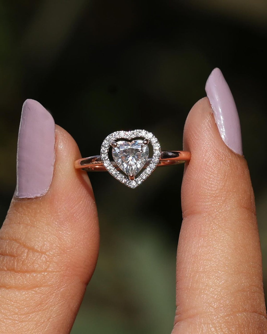 Heart Moissanite Engagement Ring