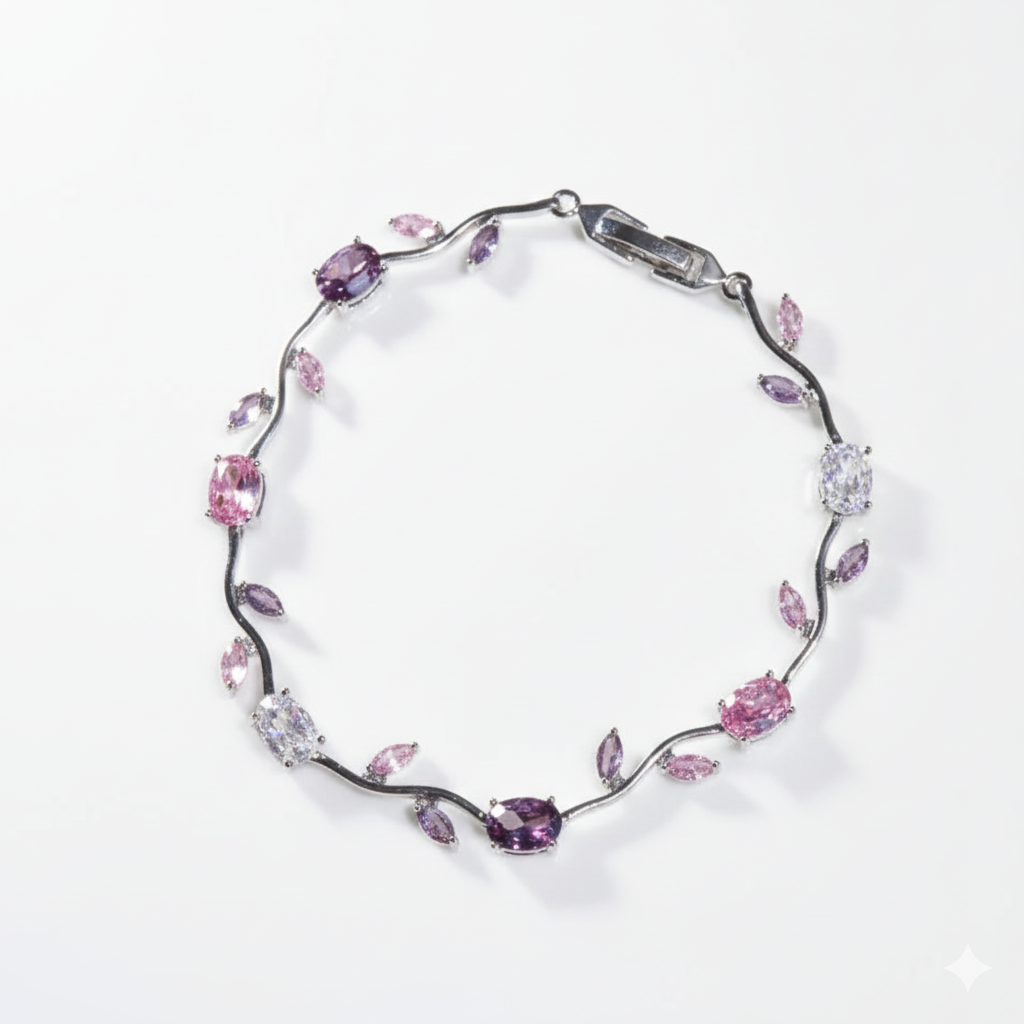 Purple Tulip Flower Bracelet